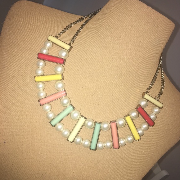 Alex Mika Pearl and Pastel Statement Necklace - Picture 2 of 4
